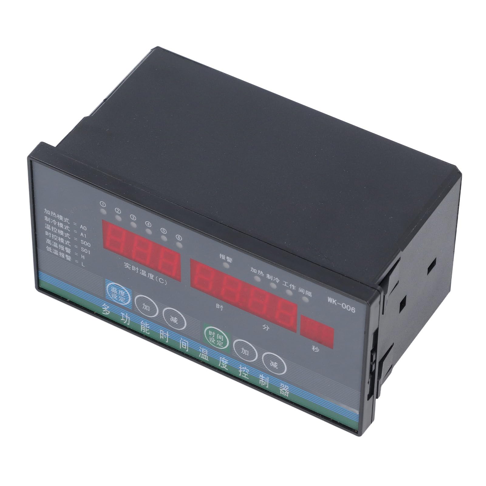 FTVOGUE Controlador de Temperatura Termostato Digital ABS con Sonda 110 a 230 V Salida de 6 Canales ±0,5% FS Cable de Sensor de 98 Pies para Invernadero Granja Incubadora Control de Enfriamiento de