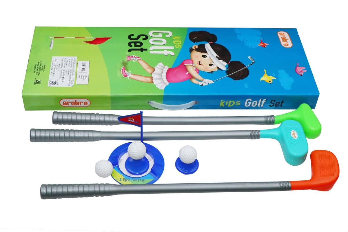 DOMINION CARE Plastic Golf Set with Golf Sticks, Platform Cup & 2 Balls Kids Boys Girls Realistic Golf Game Set for Both Indoor & Outdoor Game(Multicolor,Pack of 1) - Image 2 thumbnail
