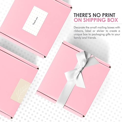 Miniatura 5 de Golden State Art, Cajas de envío rosadas de 4 x 4 x 2, paquete de 26 cajas pequeñas de cartón corrugado para envío, embalaje, regalos de manualidades