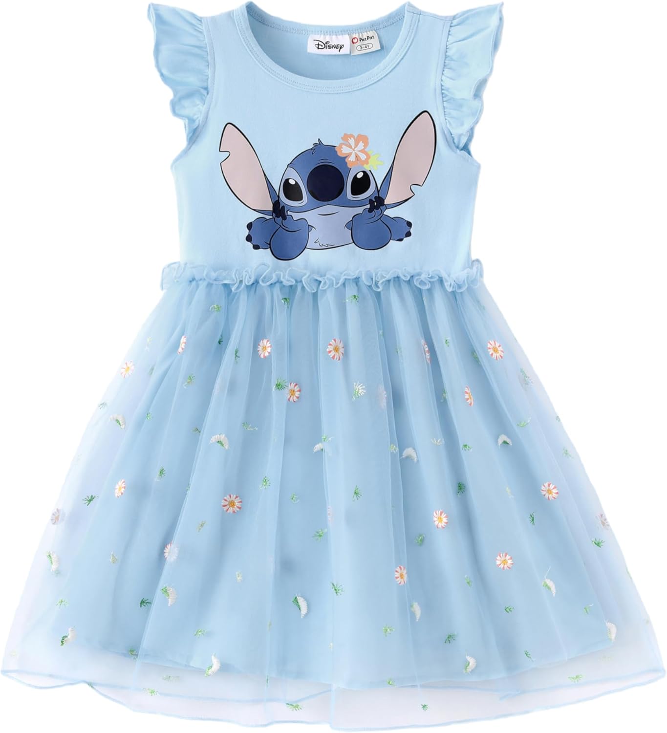 Disney Frozen Elsa Princess Cinderella Ariel Jasmine Rapunzel Baby/Toddler Dress, Ruffle Long-Sleeve Mesh Overlay Tulle Dress