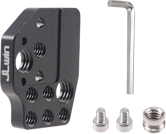 FocusFoto Extension Mount Plate Holder with Cold Shoe 1/4" 3/8" Threaded Screw Holes for DJI Ronin S/SC/RS2/RSC2/RS3 PRO/Mini/RS4 PRO Gimbal Stabilizer, Monitor, Magic Arm, Microphone, LED Video Light