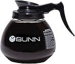 Coffee Pot Decanter/Carafe Black Regular - New Glass Design Shape - Ergonomic Handle - 12 Cup Capacity -