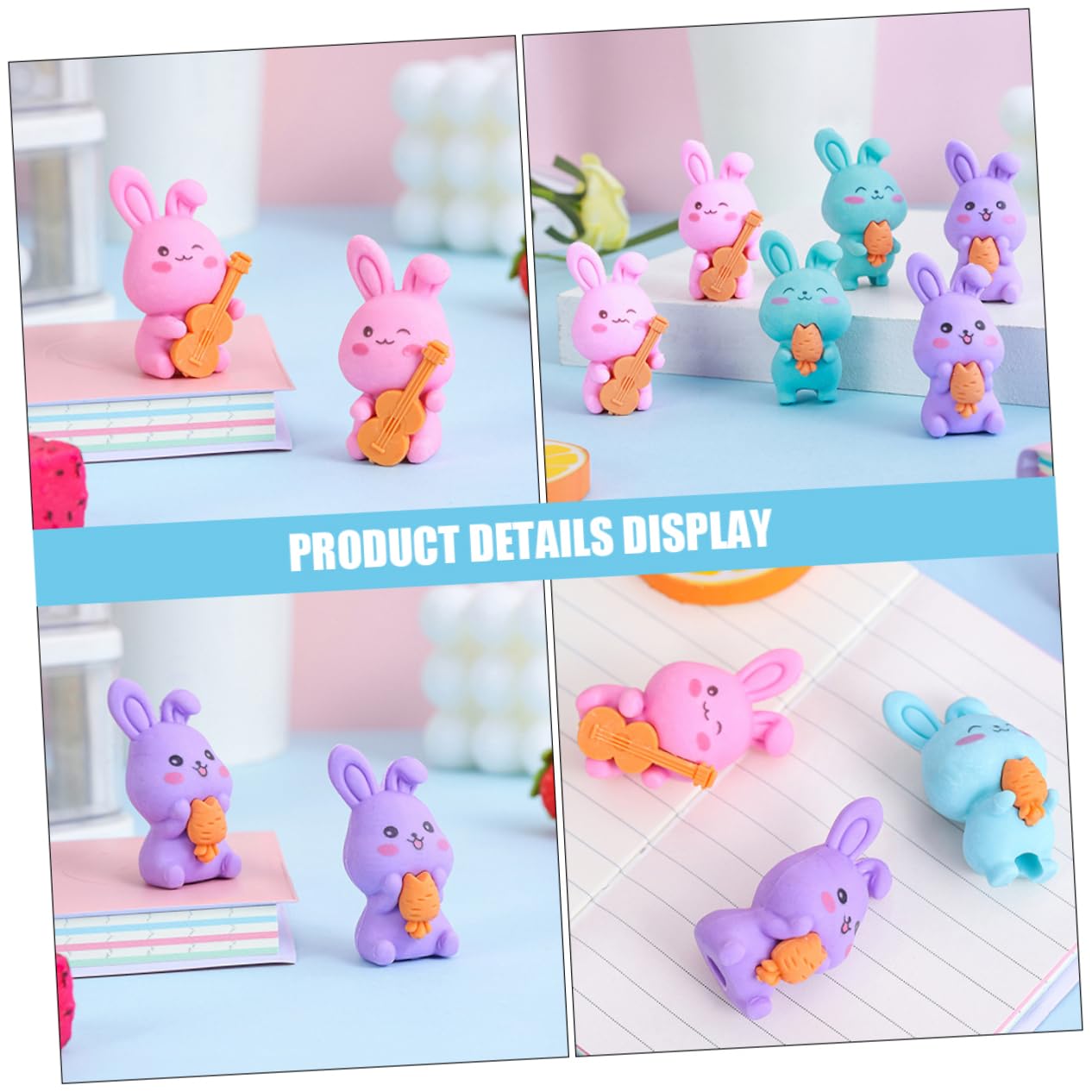 10 Gommes Lapin Kawaii – Forme Mignonne Pour école, Fêtes Et Récompenses Enfants ! - 7