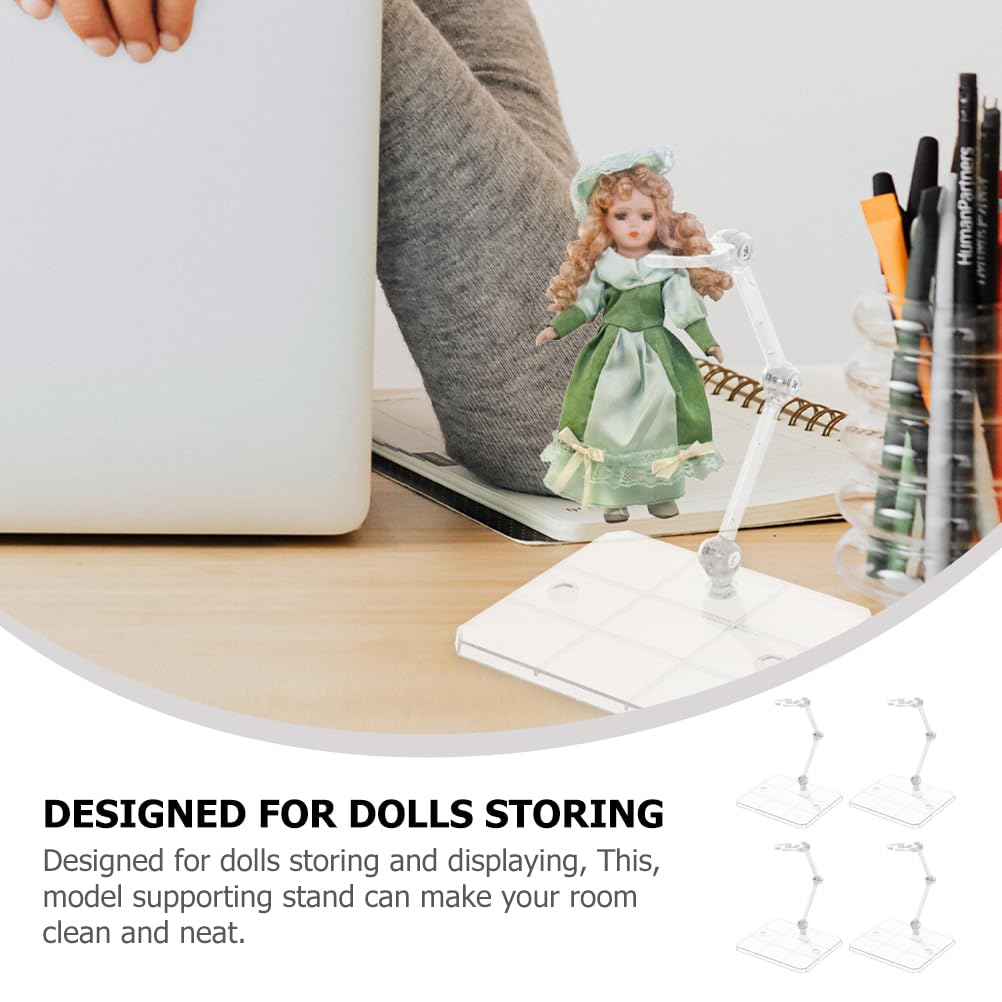 BESTonZON Soportes Para Figuras De Escritorio Ajustables 8 Piezas Base Plástica Transparente Para Muñecas Articuladas Exhibición Estable En Hogar Tienda Y Colecciones
