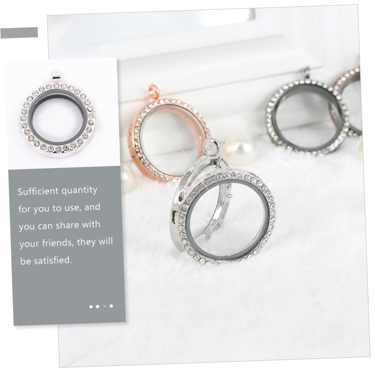 NUOBESTY 12 Pcs Diamant Photo Pendentif Strass Lunette Pendentif Plateaux Résine Cadre Photo Ornement Cadre Ouvert Lunette Anneau Cas Accessoires