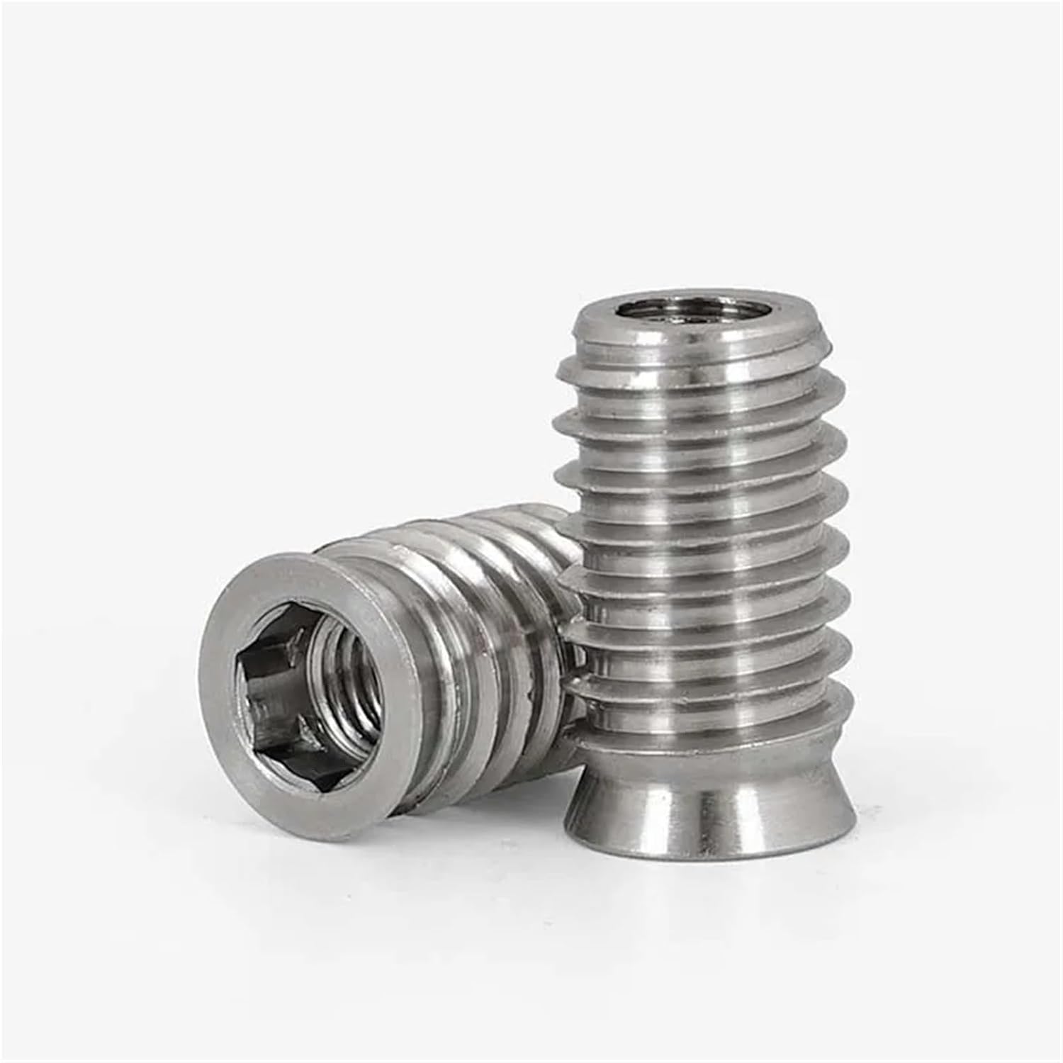 M4 M5 M6 M8 304 Stainless Steel Hex Socket Embedded Wood Insert Nuts(50pcs,M8x15mm)
