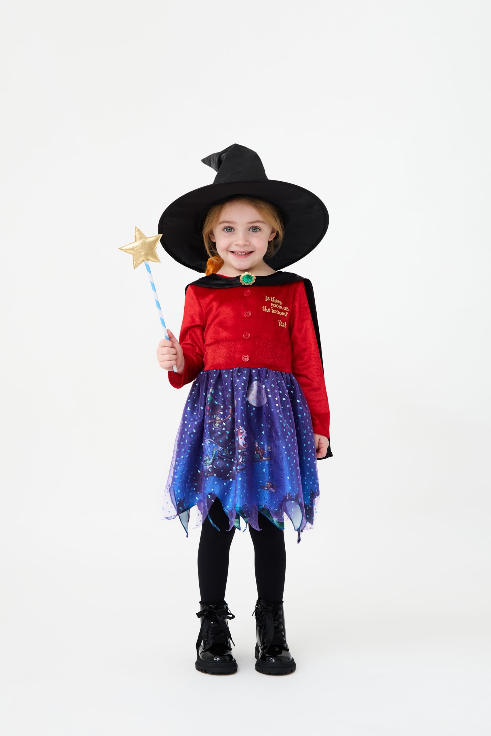 Blues Group Officially Licensed Room On The Broom Premium Girls Kids Costume | World Book Day, Halloween, and Dress-Up | Ages 3–8 | (3-4 Years)