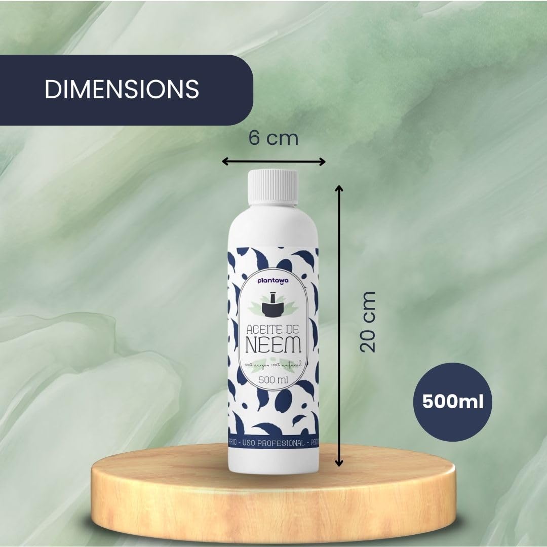 PLANTAWA Huile de Neem 500ml | Ingrédient Naturel à Diluer | Pressée à Froid | Usage Polyvalent | Sans Additifs ni Parfum | Pour Formulations Domestiques Personnalisées