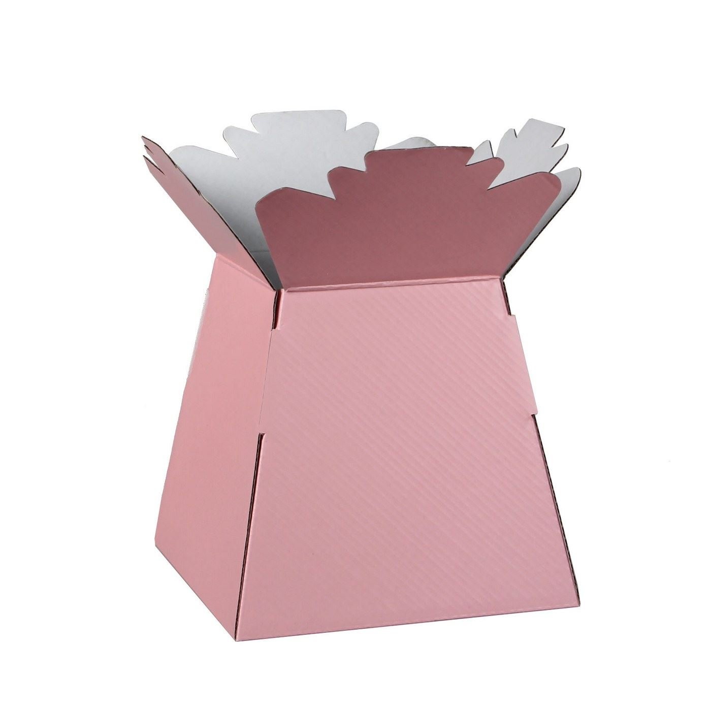 Hand-Tied Vase Florist Bouquet Boxes | Aqua Presentation & Transporter Boxes | Pack of 5 | Durable Flower & Plant Packaging | Glossy Pink