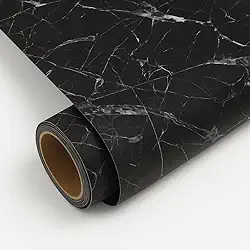 Papel de Parede PREMIUM Mármore Preto Fosco 5 metros = 1 Rolo de 5m X 45cm Adesivo Autocolante Cozinha, Banheiro