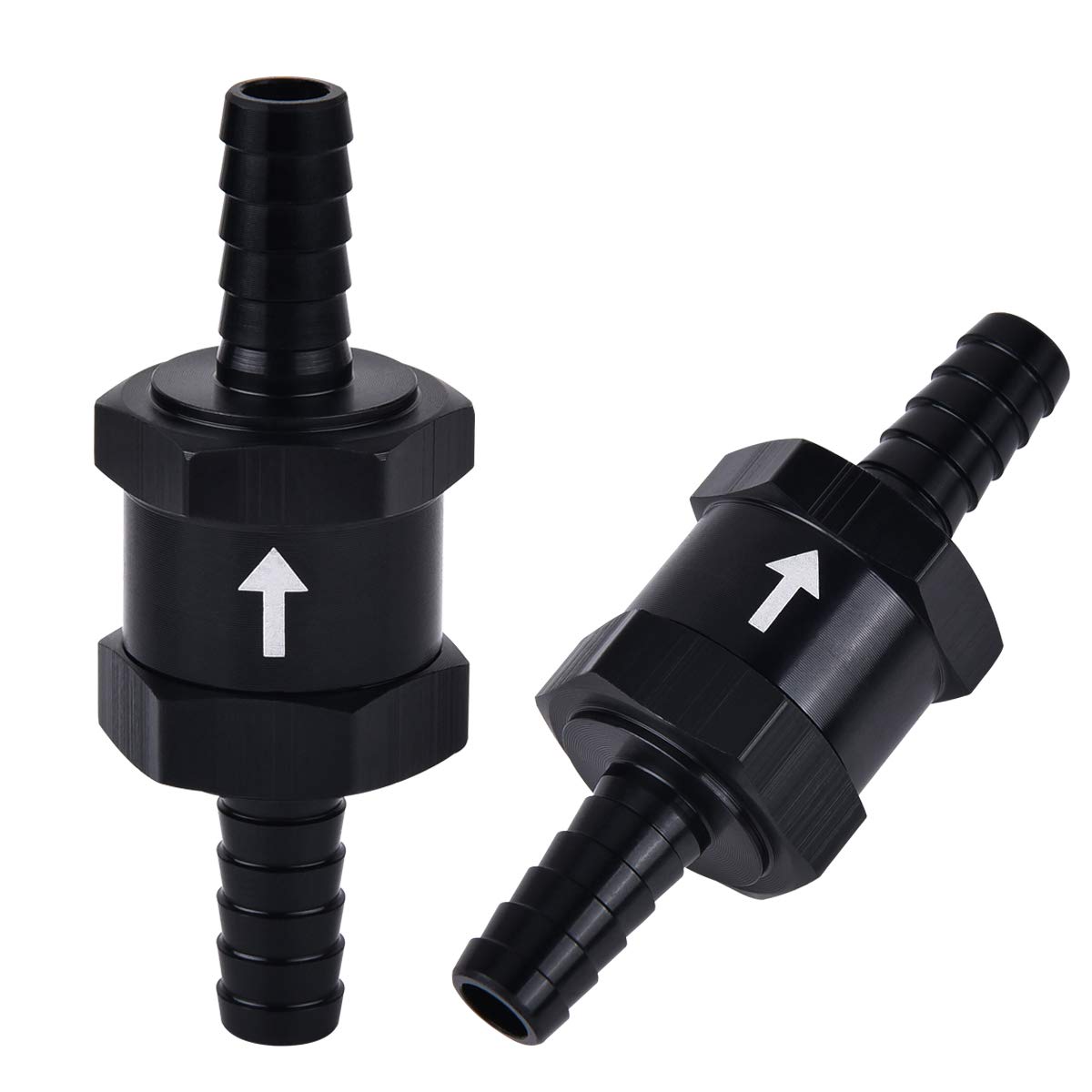EVIL ENERGY3/8" Fuel Check Valve One Way Inline Non Return Diesel Gasoline Black(10mm OD,2PCS)