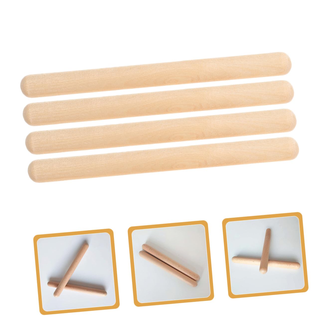 TOYANDONA Bacchette Ritmiche in Legno 32 Unitá, Strumenti a Percussione per Ragazzo Ragazza, Bordi Arrotondati, per Attività All’Aperto e Festa di Compleanno
