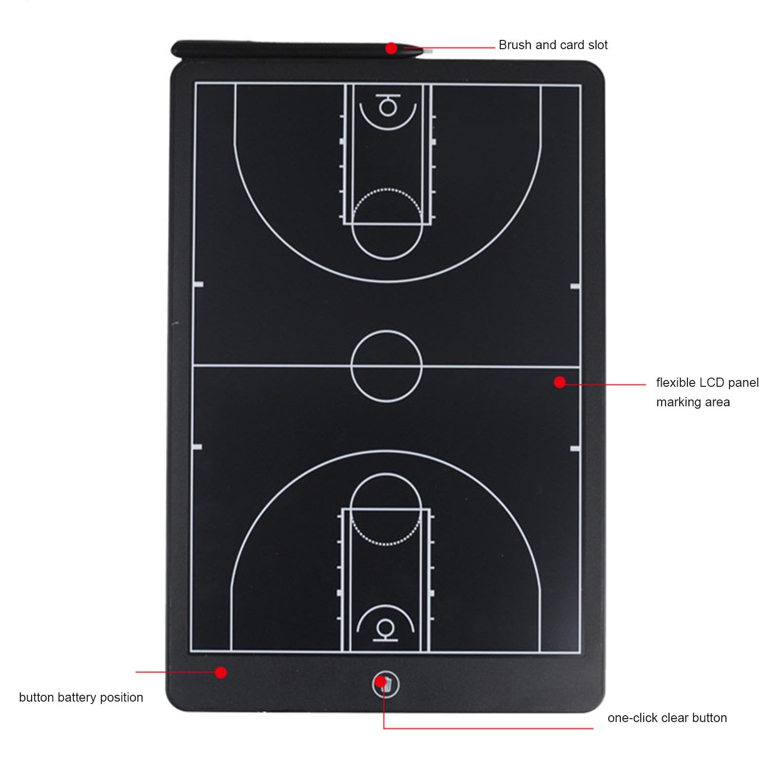 Tablette de dessin LCD | Tableau tactique de handball de 40,6 cm – Bloc d'écriture LCD sans papier – Équipement d'entraînement à l'eau – Tablette d'écriture LCD pour handball, stratégie
