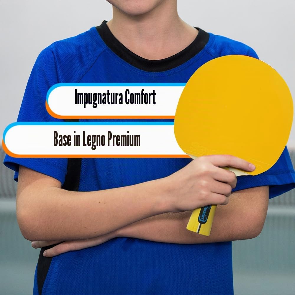 Senston Set di racchette da ping pong (4 racchette) – Opzioni colorate per competizioni casuali e divertimento in famiglia | Il set da ping pong perfetto per ragazzi e adulti