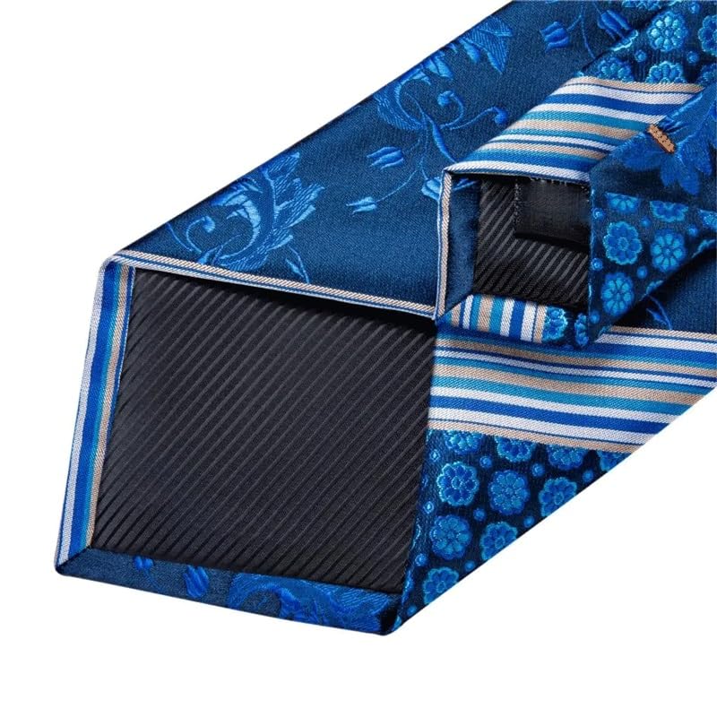 Set de corbatas de seda a rayas para hombre y mujer miniatura 5
