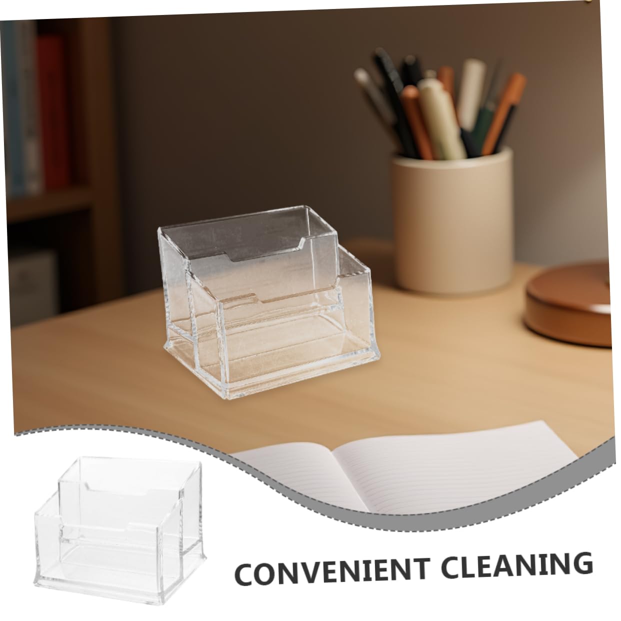 Mipcase 5pezzi Porta Biglietti da Visita Trasparente in Plastica Organizzatore da Scrivania per Biglietti da Visita Espositore da Tavolo per Etichette
