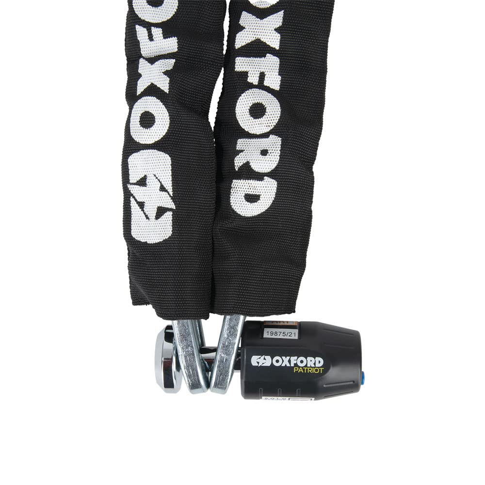 Oxford Patriot Motorcycle Chain & Padlock Motorbike Security Black 14 mm x 1.5M