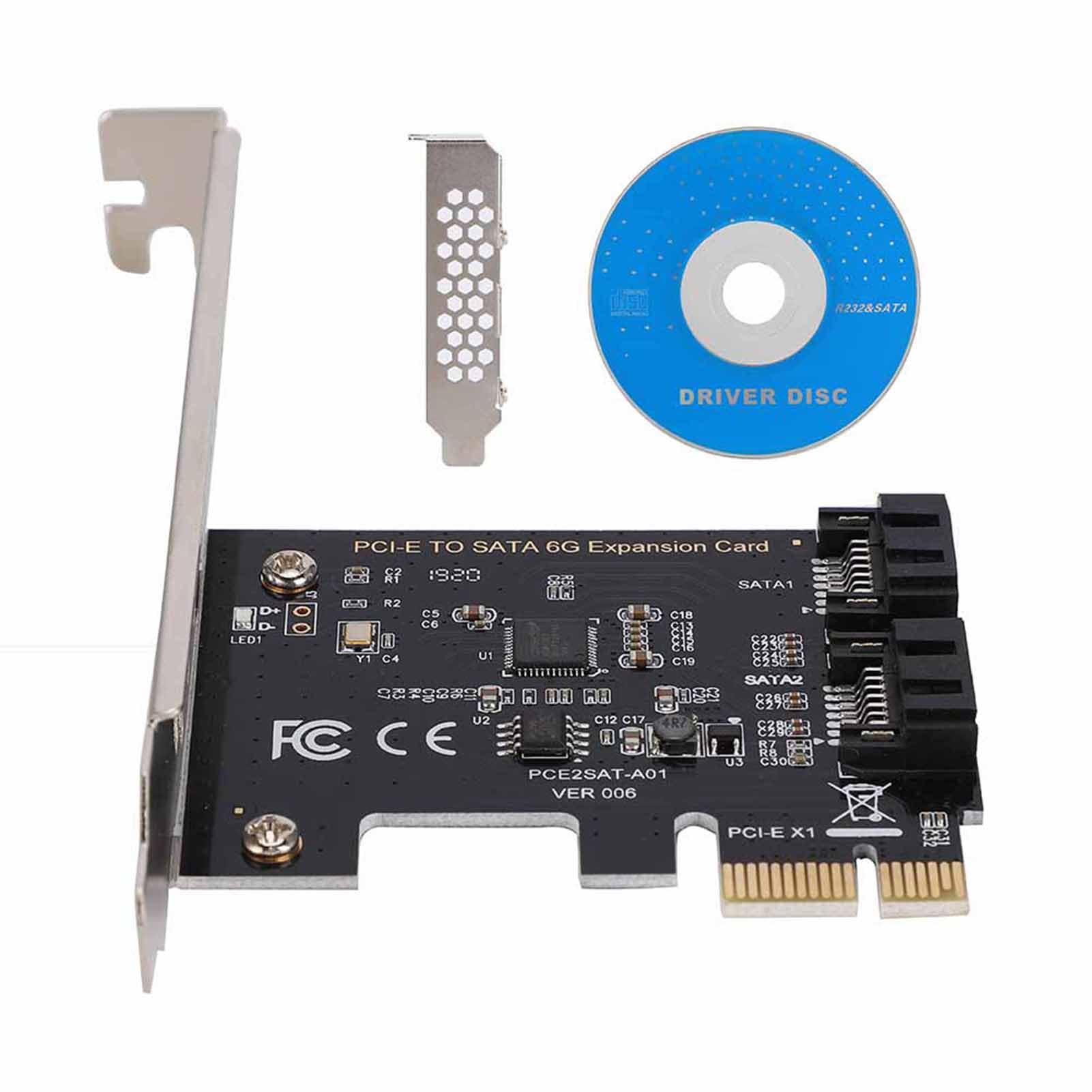 2-portowa Karta Rozszerzeń Pci Express, Karty Rozszerzeń SATA III 6 Gb/S, 6 GBPS, Karty PCI-E Plug And Play dla Dużej Obudowy/Małej Obudowy