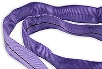 Vista 7 de Correas de elevación redondas sin fin de poliéster morado, 4 pies de longitud, capacidad vertical de 2,600 libras, cesta de 5,200 libras