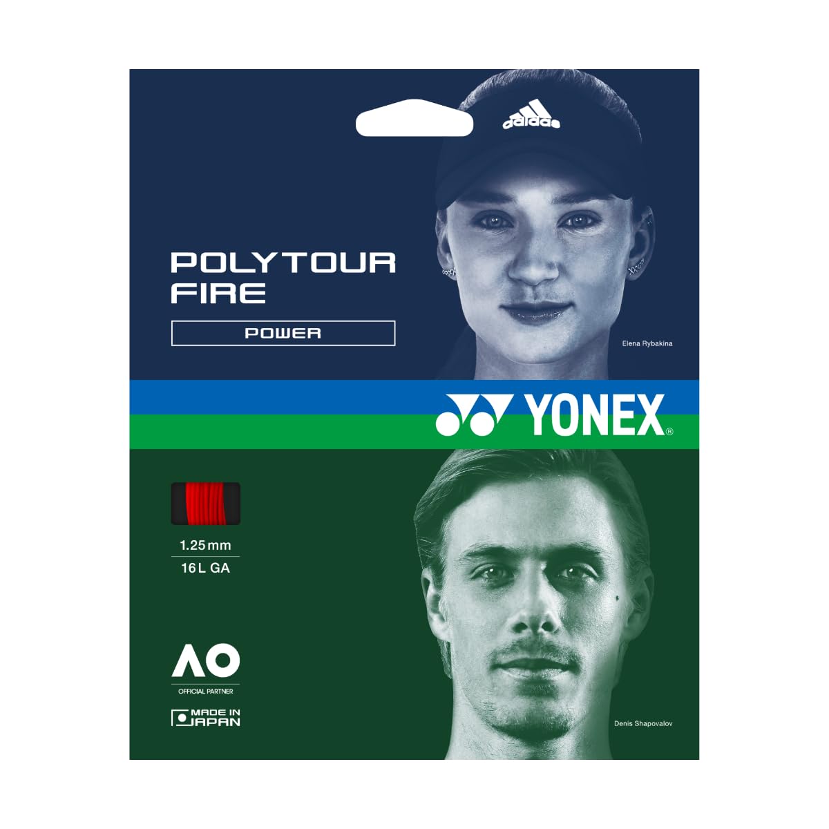 Yonex Poly Tour Fire 12m, color:red, diameter:1.25