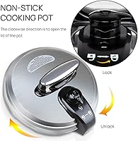 Vista 5 de Olla a presión eléctrica 9 en 1 de 6 cuartos de galón, olla antiadherente programable multifuncional, olla de cocción lenta, arroz, vaporera