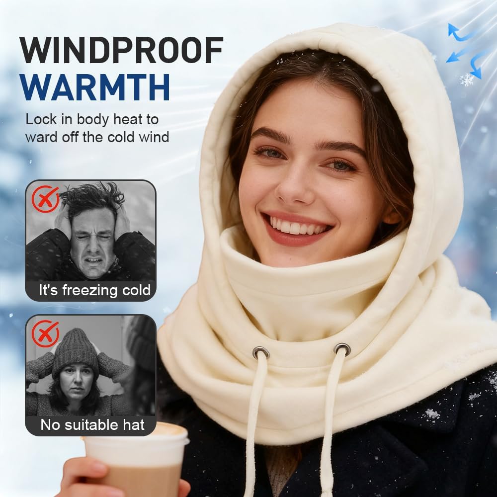 Balaclava Face Ski Masks, 2026 Neck Warm Hood for Cold Weather, Winter Face Mask for Men, Windproof Balaclava Hoodie Cycling