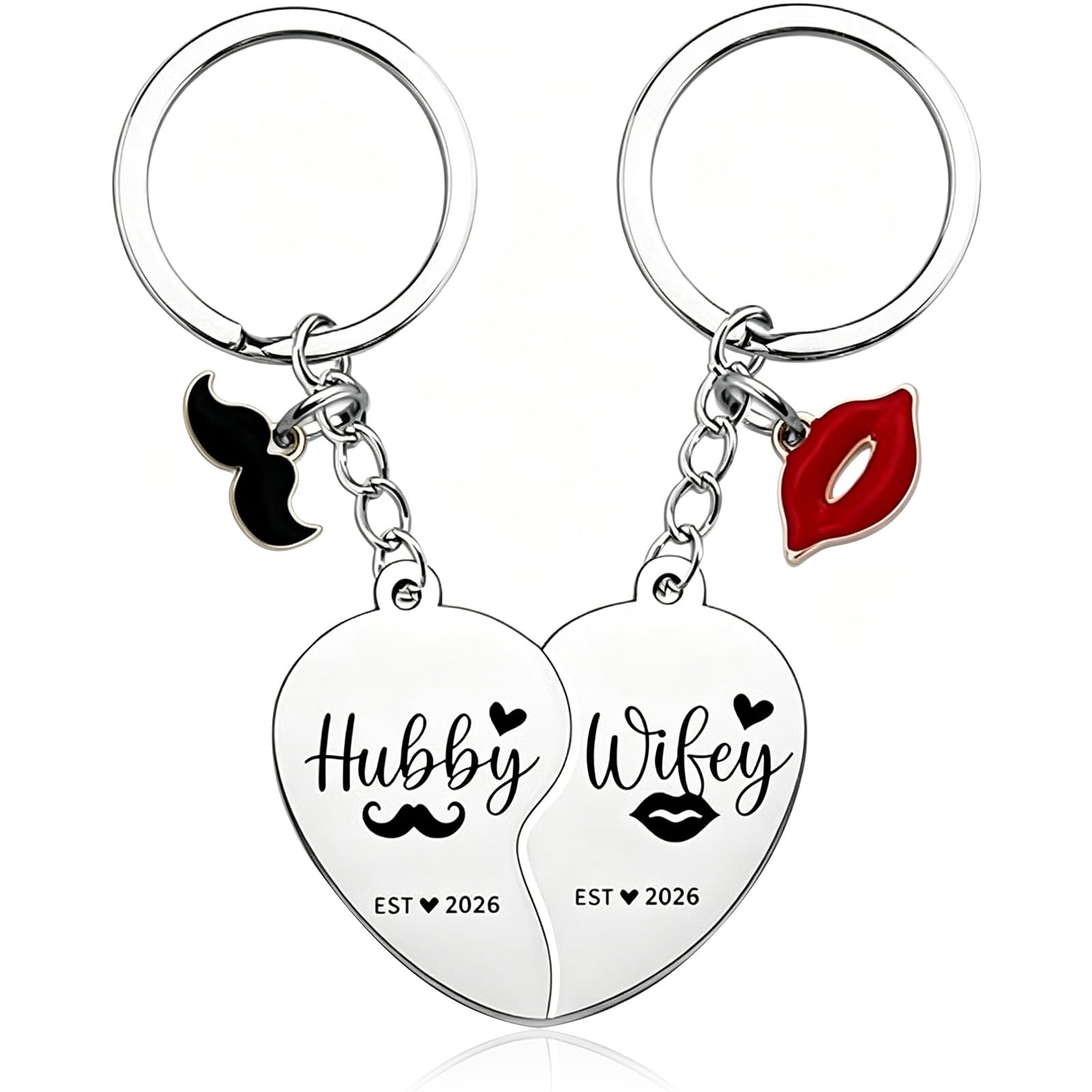 Yunlijia Unisex Red 2Pcs Wedding Gifts Mr And Mrs Gifts Keyring Engagement Gift For Anniversary Wedding Gift For Anniversaries, Valentine’s Day And Daily Carry Ornament Christmas 2026