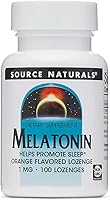 Vista 1 de Source Naturals Melatonina 1 mg - 100 pastillas con sabor a naranja