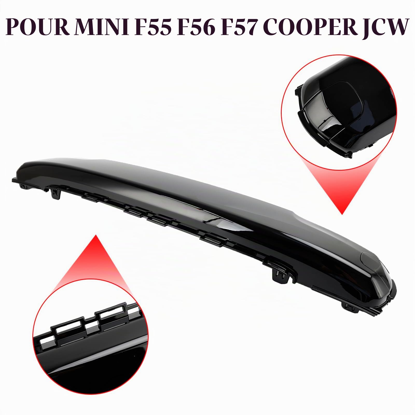 Cache Plaque Avant Noir Brillant pour Mini F55 F56 F57 Cooper