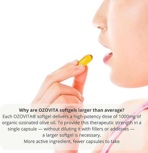 Miniatura 8 de Cápsulas blandas de aceite de oliva virgen extra orgánico ozonizado de alta potencia de 1000 mg Cápsulas oxigenadas puras para apoyo inmunológico