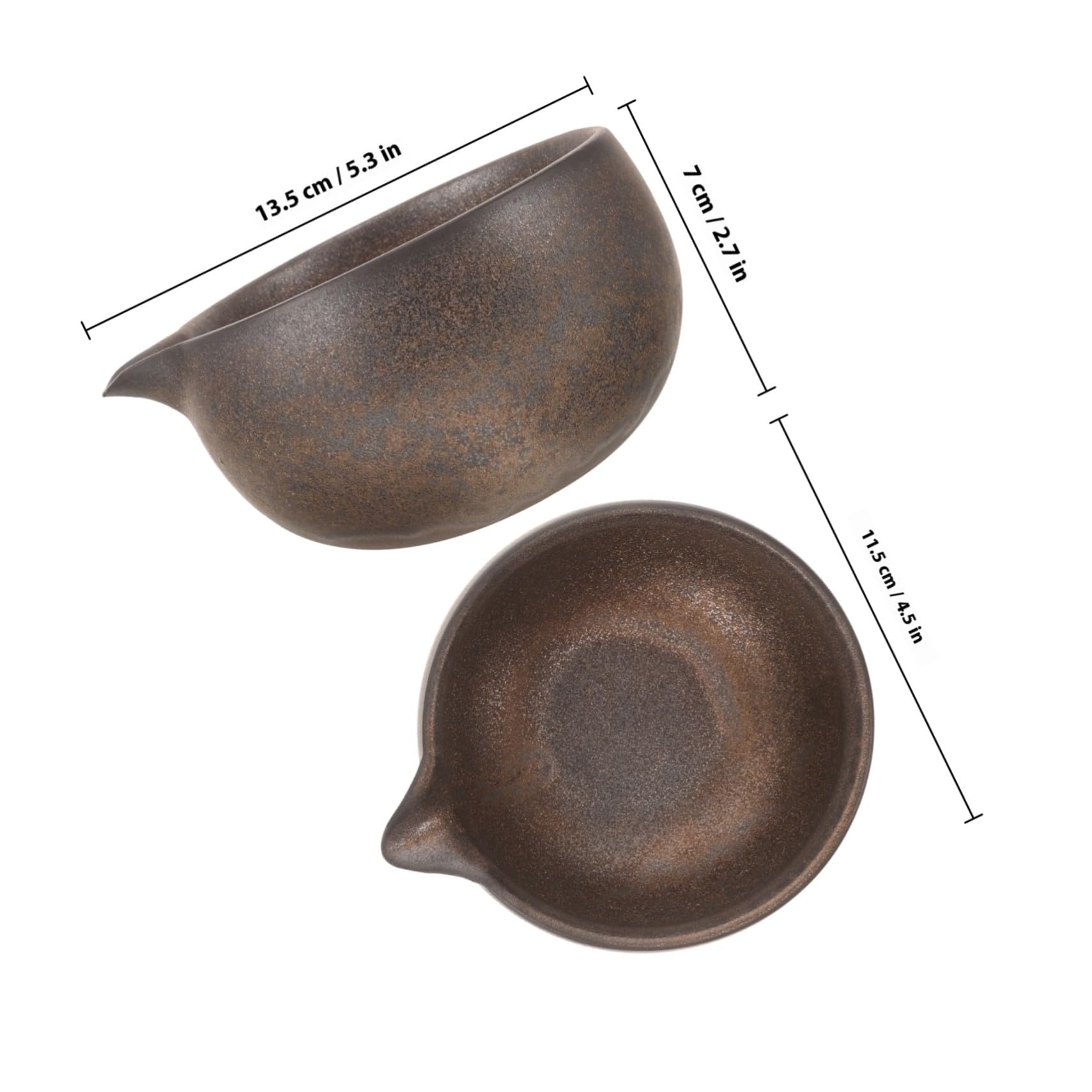 TOYANDONA Ciotola Matcha Cerimoniale in Ceramica con Beccuccio per Tè Giapponese Design Retrò Facile da Pulire per Cerimonie e Uso Quotidiano