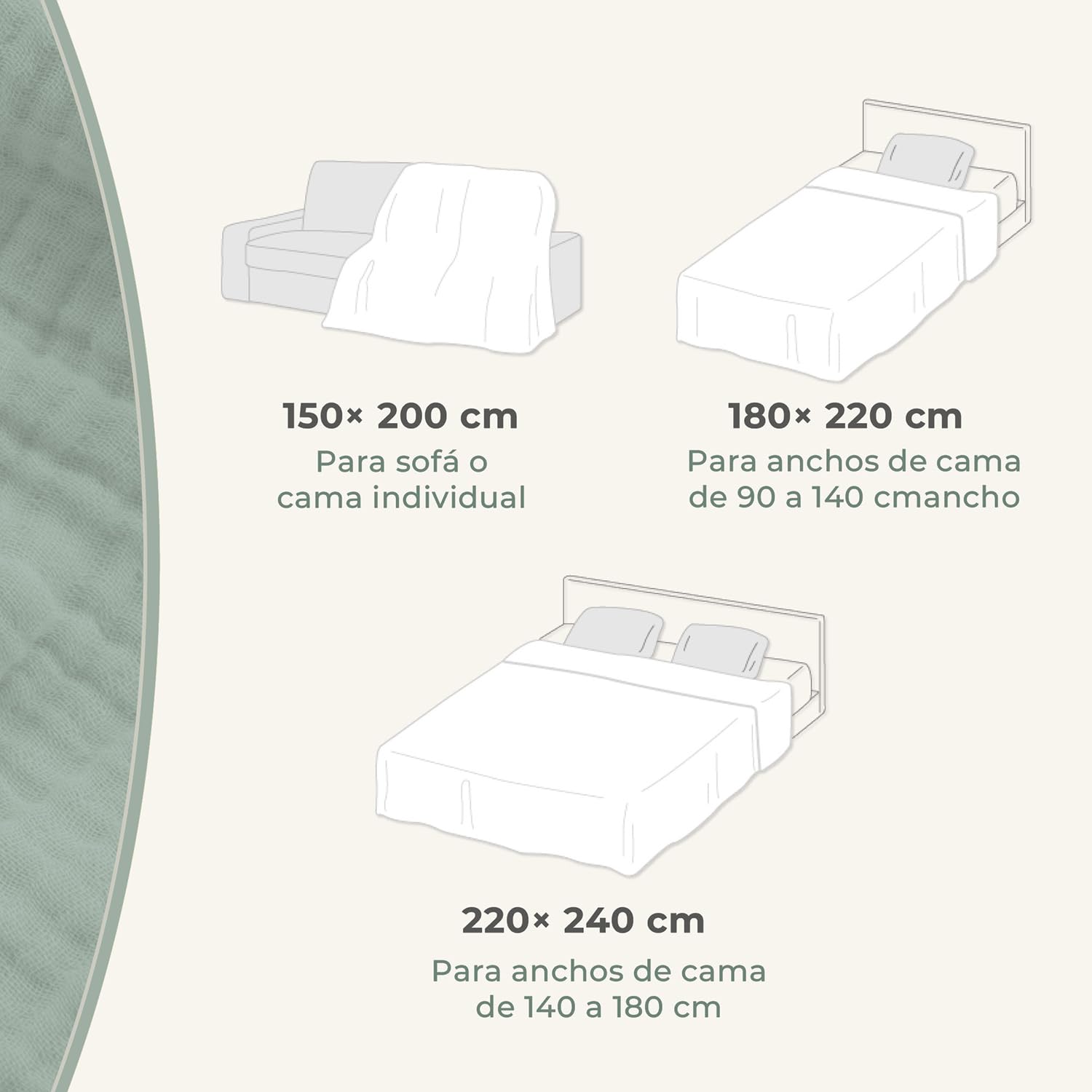 LAYNENBURG Colcha de Muselina Premium 220 x 240 cm - 100% algodón - Manta de algodón Extra Suave como Manta acogedora, Manta de Cama, Manta de sofá, Manta de sofá (Blanco)