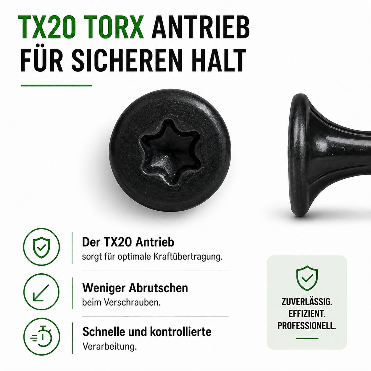 ESSVE Tornillos de fachada A4 4,4 x 72 mm, acero inoxidable C5, TX20, cabeza avellanada, RAL7016 – 250 unidades, tornillos para madera para exterior, fachada de madera, terraza y construcción de