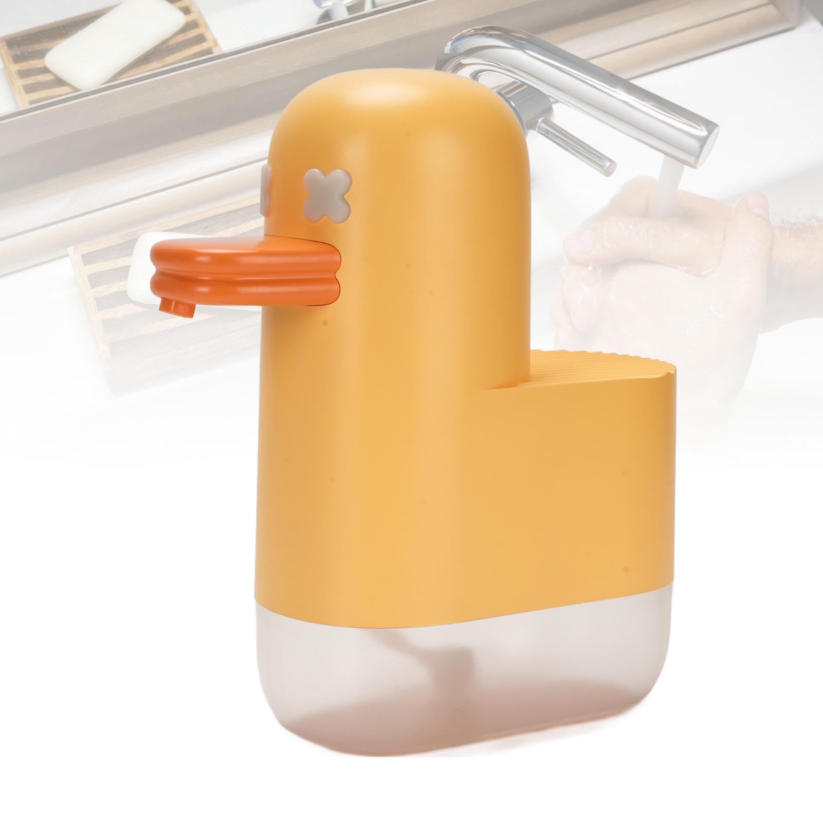 Dispenser Automatico di Sapone Schiumogeno Design Carino a Forma di Anatra per Bagno e Pompa per Liquidi Ricaricabile Touchless da 350 Ml (Stile 2)