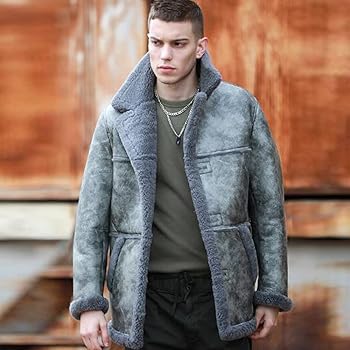Amazon.com: Denny&Dora Mens Grey Shearling Jacket Flight Jacket Amazon.com: Denny&Dora Mens Grey Shearling Jacket Flight Jacket