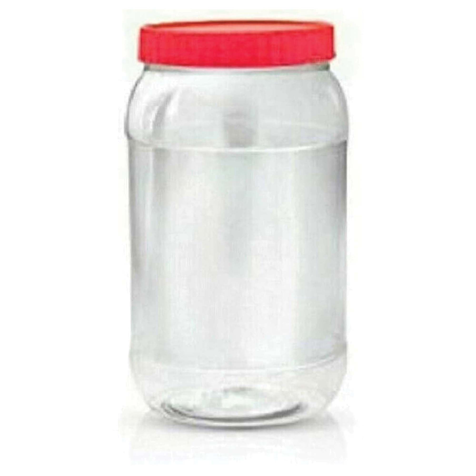 Cennet Plastic Jars with Lids - Clear Round Airtight Storage Containers for Spices and Sweet Food, Cookie, Screw Lid Kitchen Pots and Jar BPA Free 3x2000ML