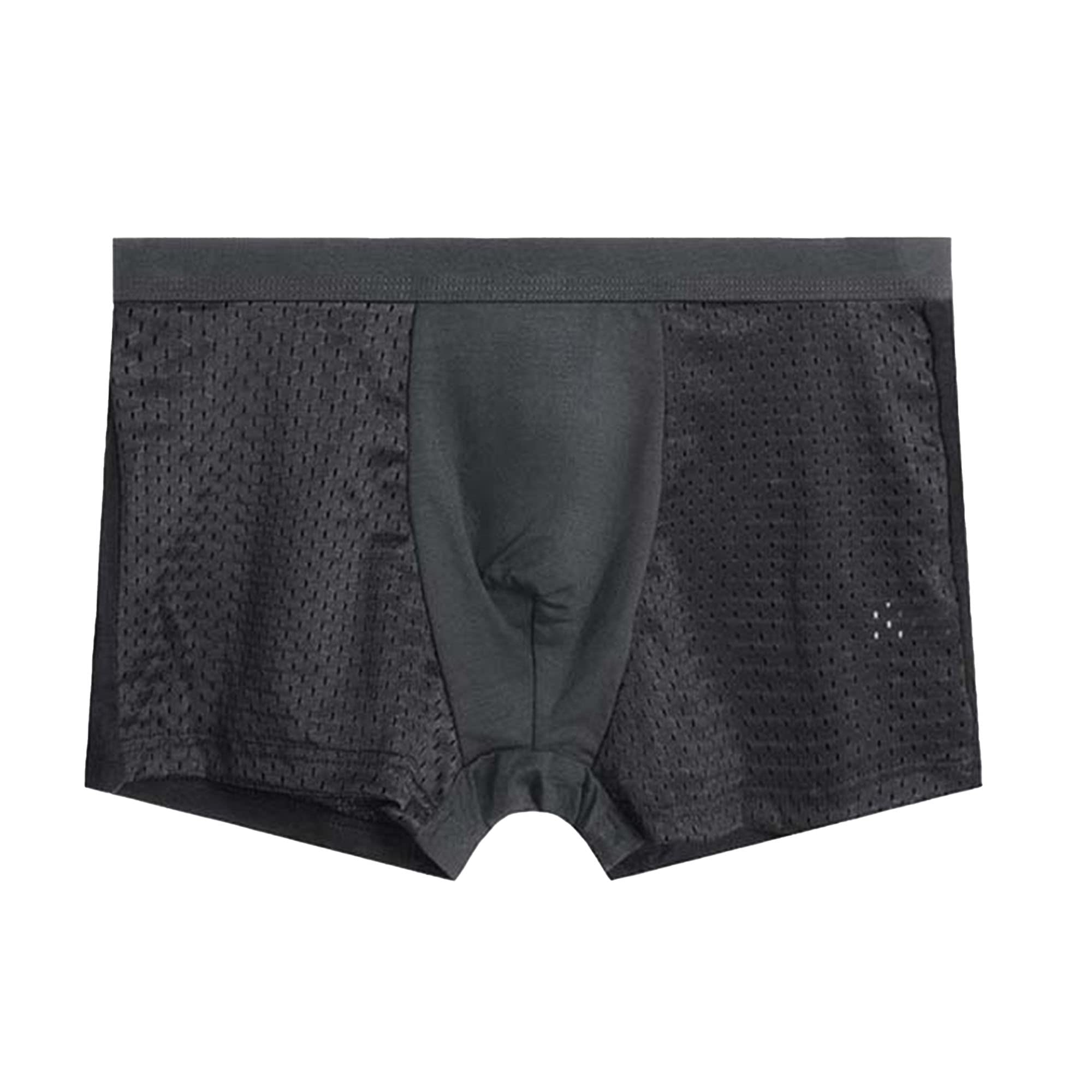 DGKaxiyaHM Mens Hollow Breathable Boxer Underwear - Ultra-Breathable Quick-Drying Comfortable Stylish Durable Grey-1PC 3X-Large