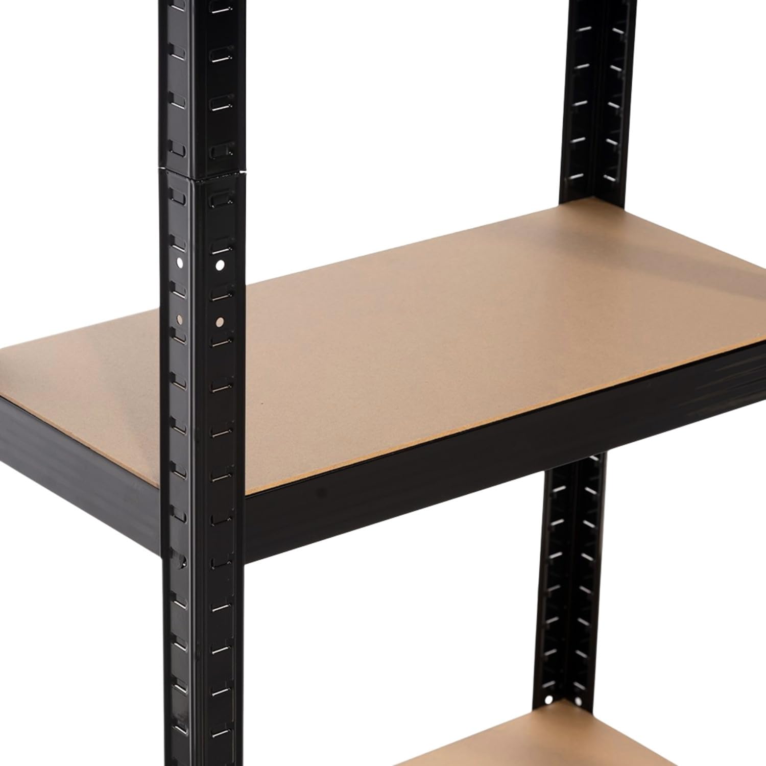 7H SEVEN HOUSE - Estantería Modular Metálica, Acero y MDF Antihumedad, Hogar, Trastero, Cocina, Oficina, Despacho, 4 Baldas Ajustables, Máx. 240Kg, 60x30x148cm (largo x ancho x alto), Color Negro