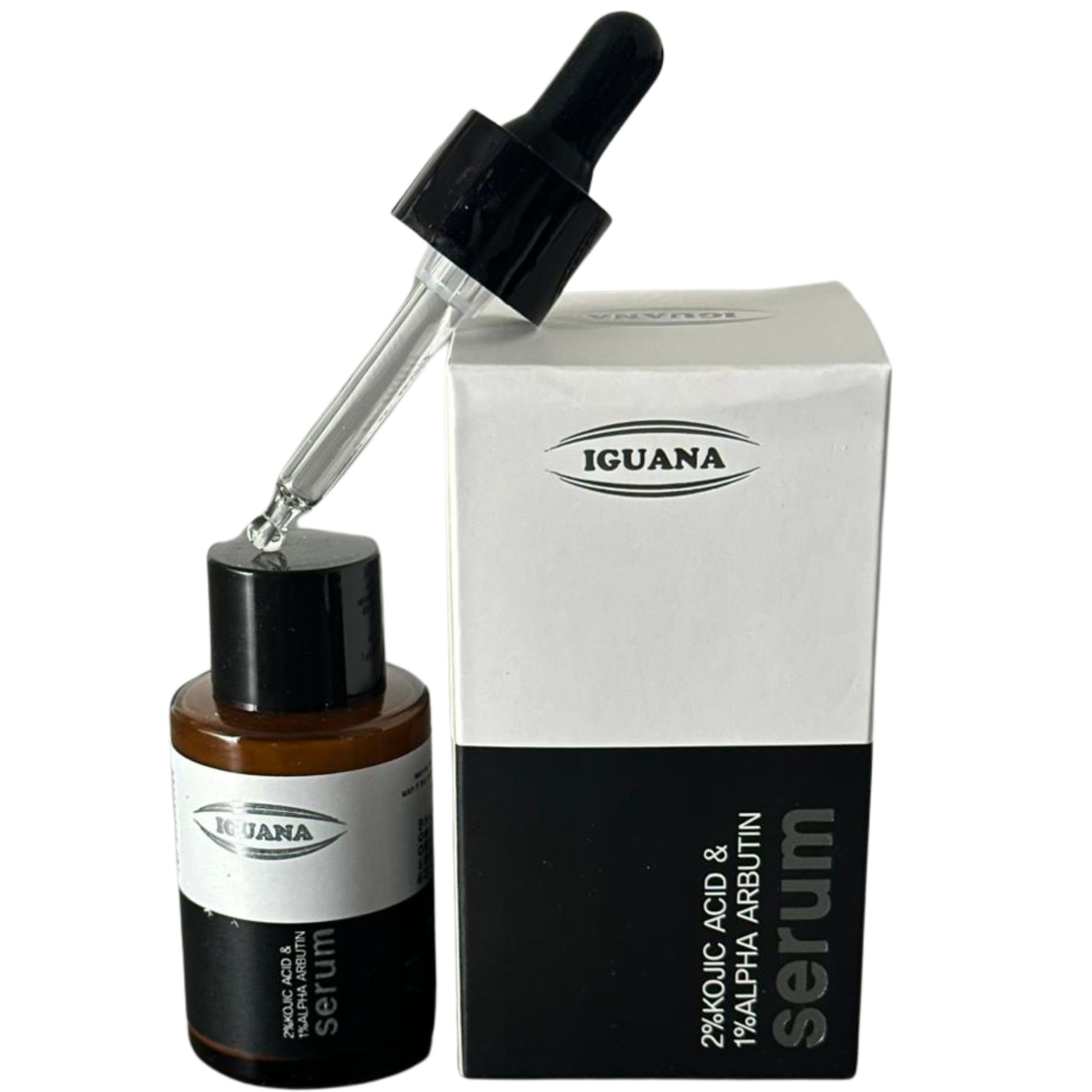 IGUANA 2% Kojic Acid & 1% Alpha Arbutin Serum. Reduce Hyperpigmentation, Dark Spots, Dark Circles, Melasma, Wrinkles and Fine Lines, Acne, Scars