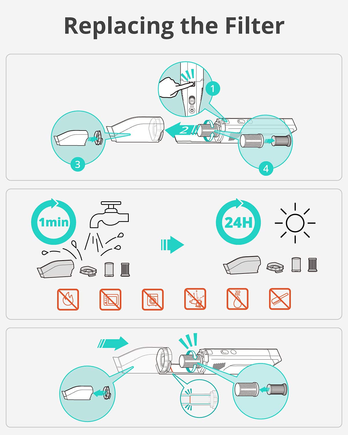 3個】純正Anker Eufy Vac H30 交換用フィルターセット 交換用