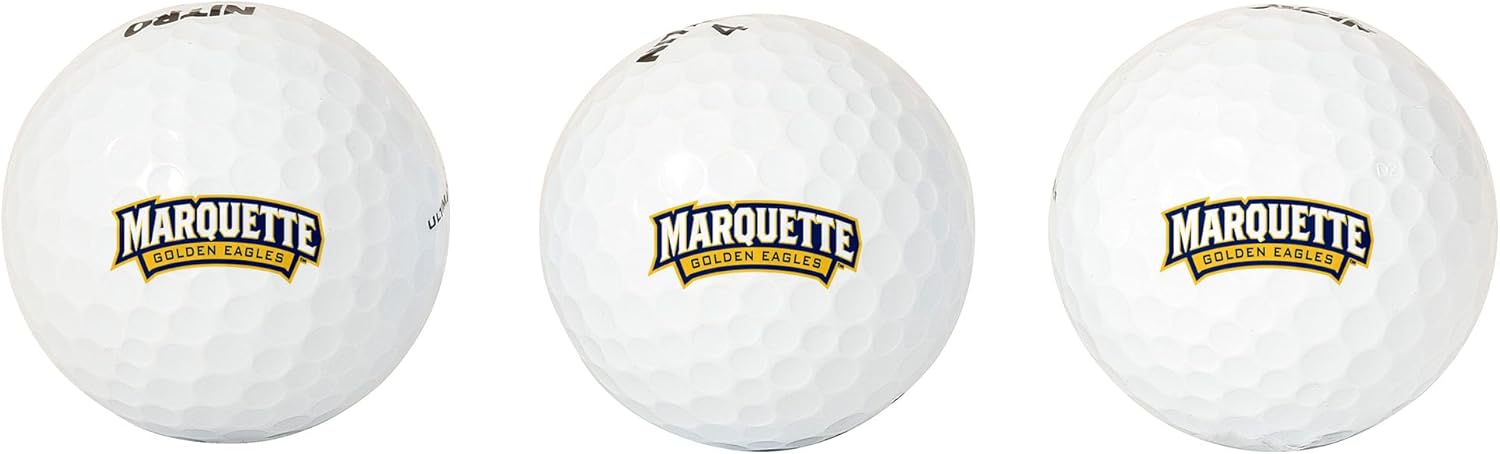 Desert Cactus Marquette University Golf Balls 3 Pack – MU Golden Eagles Full Color Three – Officially Licensed Sport Team Accessory (Design C)