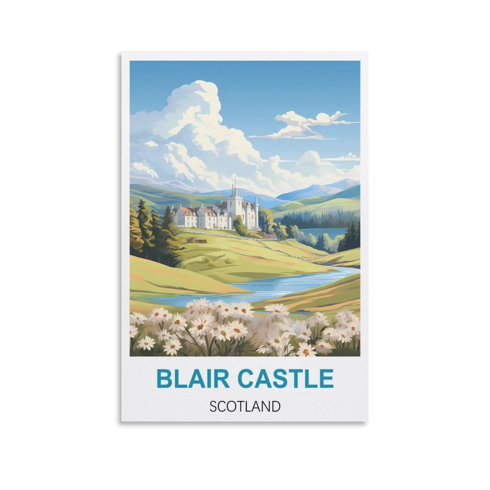 Vintage Metal Tin Sign,Blair Castle Scotlands,Travel Tin Signs Metal Poster Wall Decor Office Cafe Bathroom Badroom 30x40cm