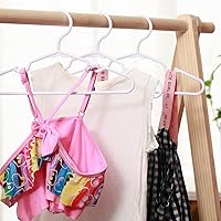 Vista 7 de Perchas para ropa de bebé, paquete de 120 perchas de plástico blanco para niños, 11.5 pulgadas, ahorro de espacio, antideslizantes, para bebés