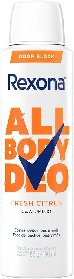 Rexona All Body, Desodorante Corporal Aerossol, Para o Corpo Todo, Fresh Citrus 150ml