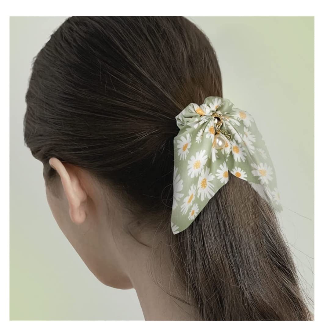 Elástico Gomas Pelo Anillo De Pelo Con Lazo, Banda Goma Atada, Cabeza Bola, Cuerda, Accesorios Para El Cabello Margarita Pequeña Cuerdas