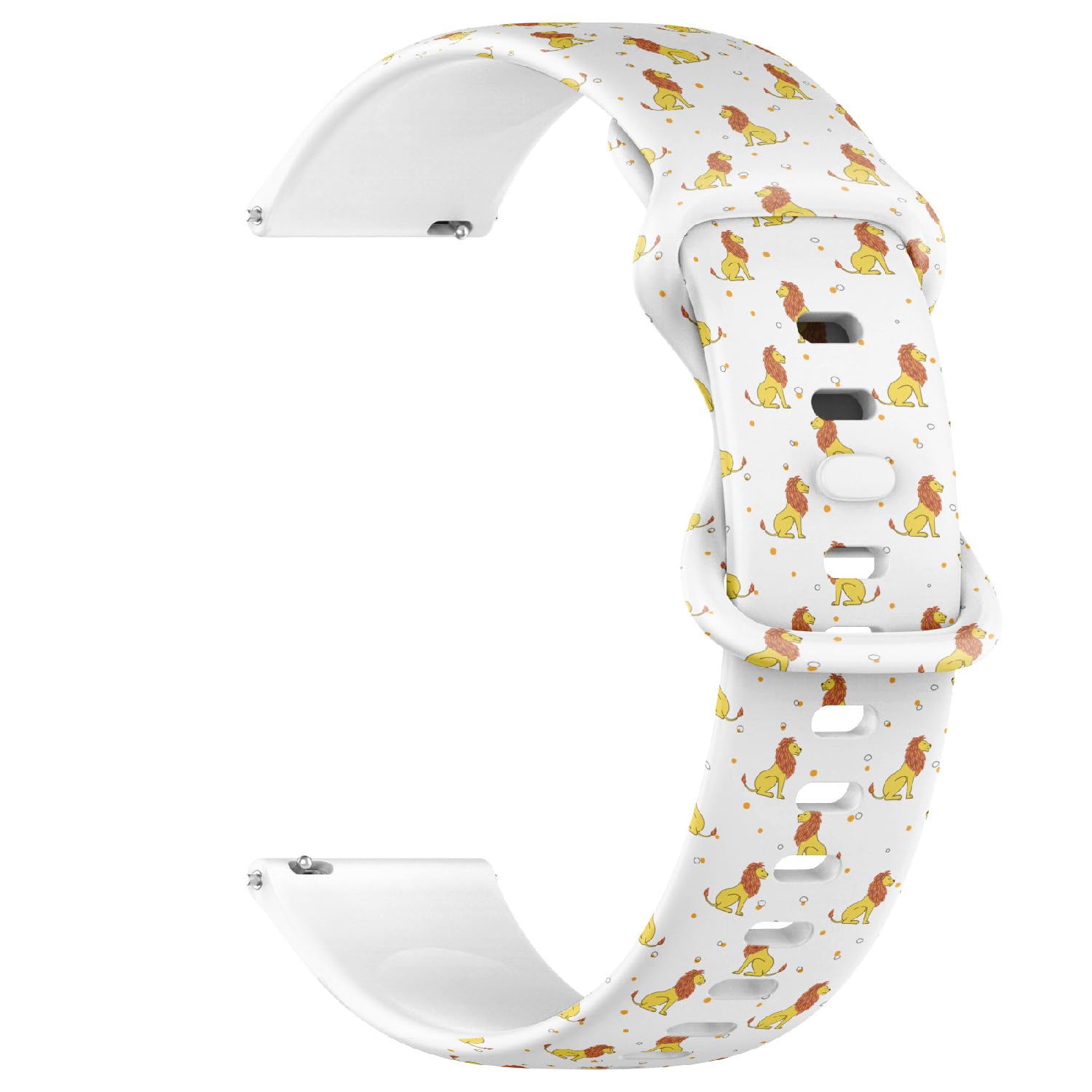 Compatible with Garmin Fenix 7/7 Pro, Fenix 6/6 Pro, Fenix 5/5 Plus, Epix (Gen2) / Epix Pro (Gen2), 22mm Replacement Sport Watch Band (Cartoon Lion) Silicone Soft Strap Bracelet