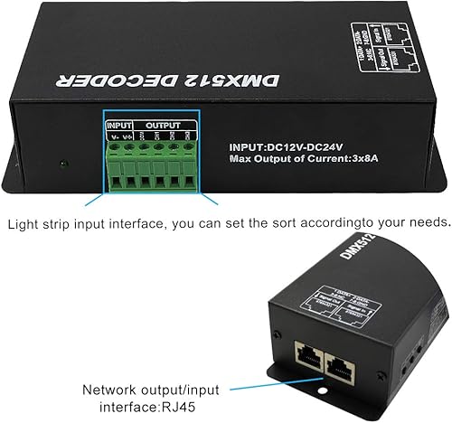 Miniatura 3 de Controlador Dmx 3CH dmx 512 controlador Dmx Decodificador para tira LED RGB o luces controlador Dmx512 Decodificador de pantalla digital,