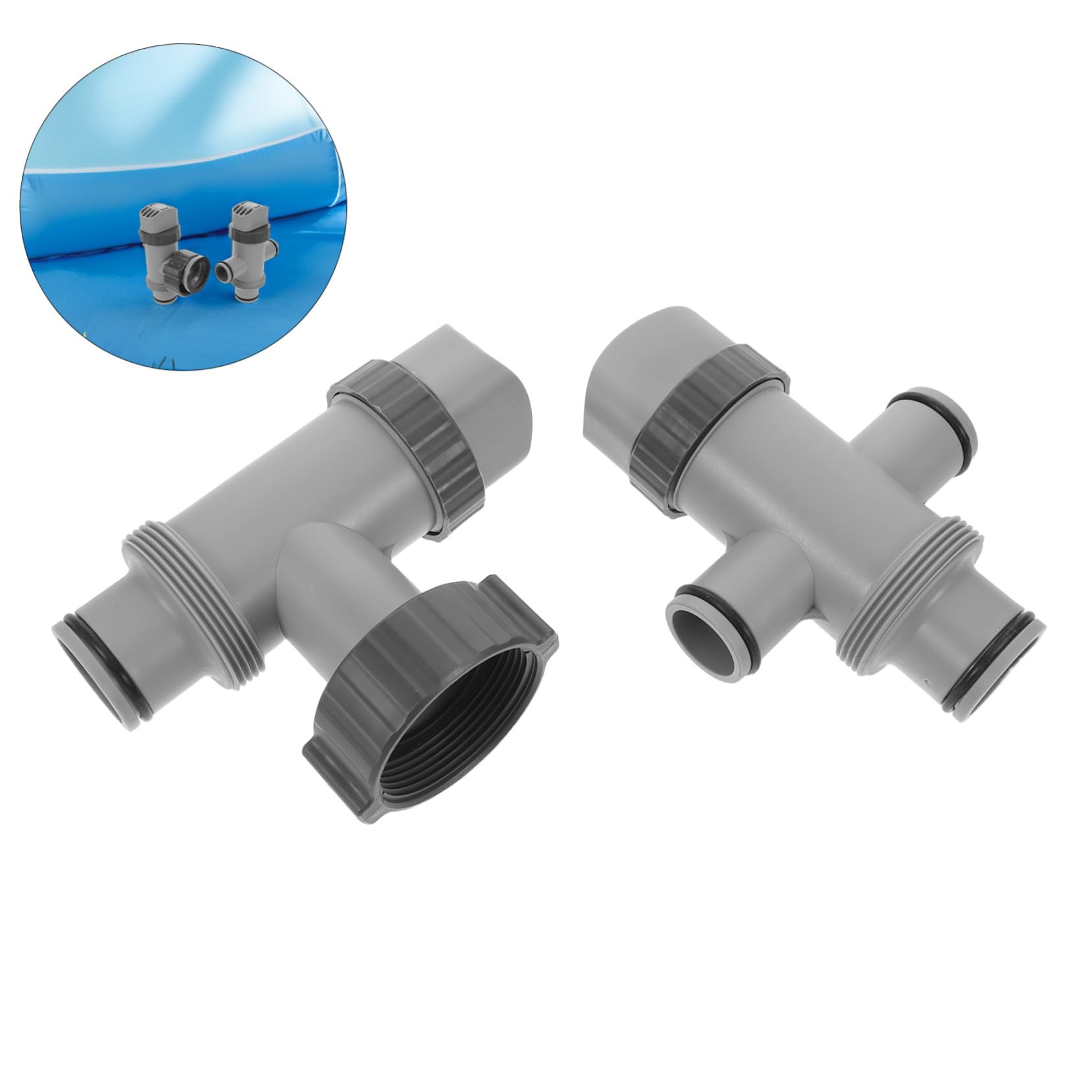 BESPORTBLE Válvula de Émbolo 1.25/1.5 Manguera de Piscina 1 Juego | Pp y Fibra Sintética, Tubo Doble Dividido, Compatibilidad, para Bomba Filtrante y Piscina Elevada