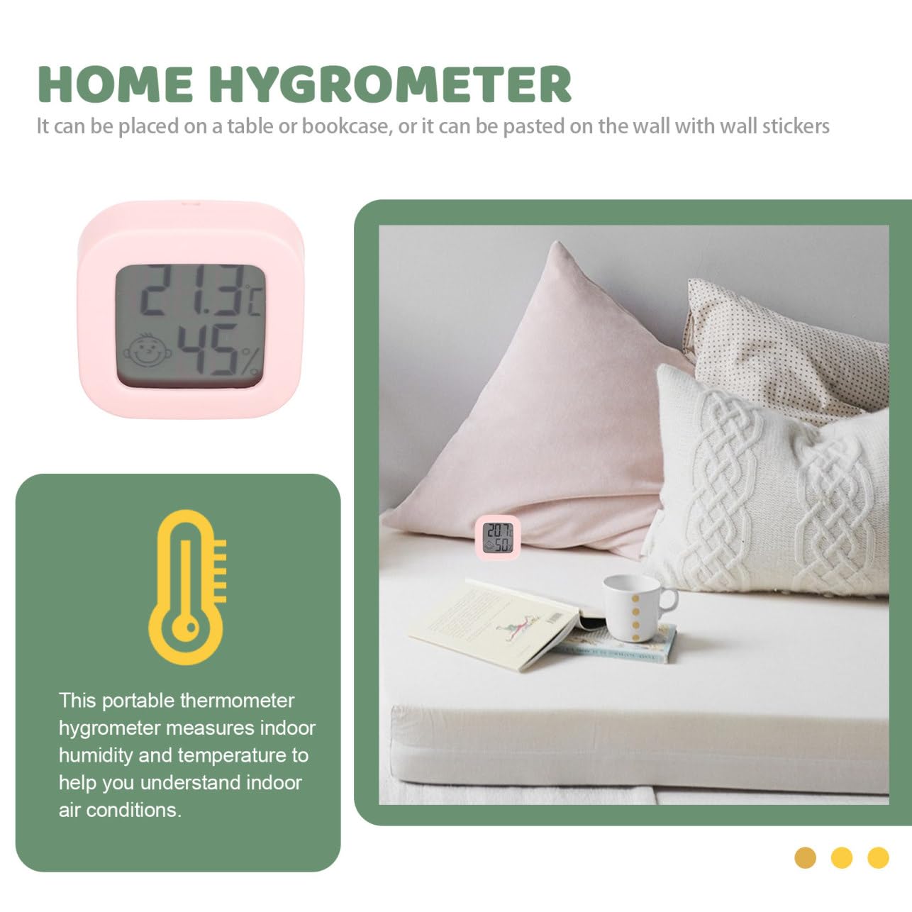 Abaodam 2 Ensembles Thermomètre Hygromètre Numérique Moniteur De Jauge D'humidité Hygromètre Électrique Hygromètre Pour Chambre De Bébé Abdos Couleur Aléatoire 4 Pièces * 2