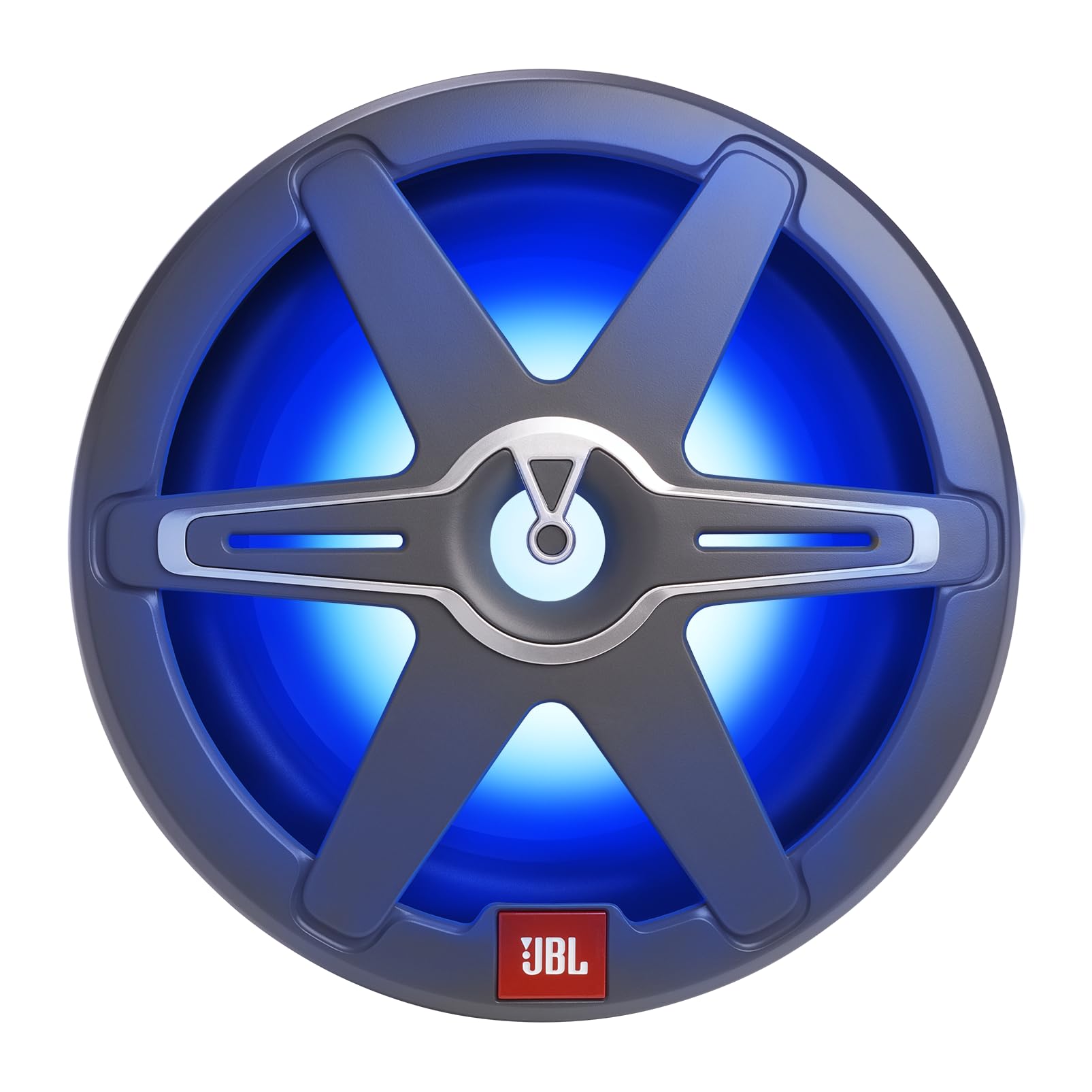 JBL CLUB102 Marine 10 Zoll Subwoofer Boot, passiv, mit 300W RMS und 900W Max, 4 Ohm, 89 dB, Frequenzbereich 25–500 Hz, RGB-LEDs, Einbautiefe 127,5 mm, ideal für Gehäuse oder Free-Air-Einbau